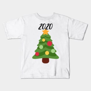 green christmas tree 2020 illustration Kids T-Shirt